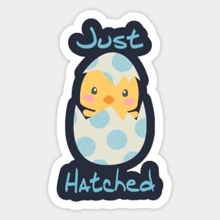 Just Hatched - Easter for New Baby Boy Sticker